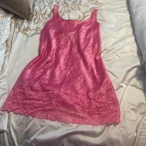 Victoria’s Secret vintage gold label satin & lace chemise barbie pink S